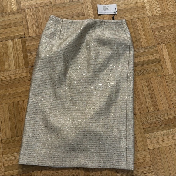 Oscar de la RENTA gold metallic sequin skirt - Picture 3 of 6
